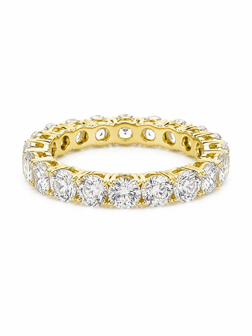 Moissanite Eternity Band Gold Plated Diamond Look Wedding Stackable Ring Sz 6